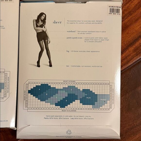 Nordstrom New In Package Sheer Control Top Reinforced Nylons Lot of 4 - Picture 5 of 8
